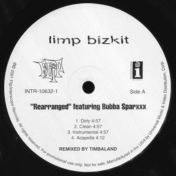 Limp Bizkit - Rearranged / Take A Look Around (Timbaland Remixes) - VG+ 12" Single Record 2001 Flip Interscope Promo Vinyl - Hip Hop - Shuga Records