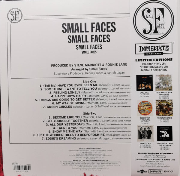 Small Faces – Small Faces (1967) - Mint- LP Record 2023 Immediate Charly White Vinyl & OBI - Psychedelic Rock / Mod