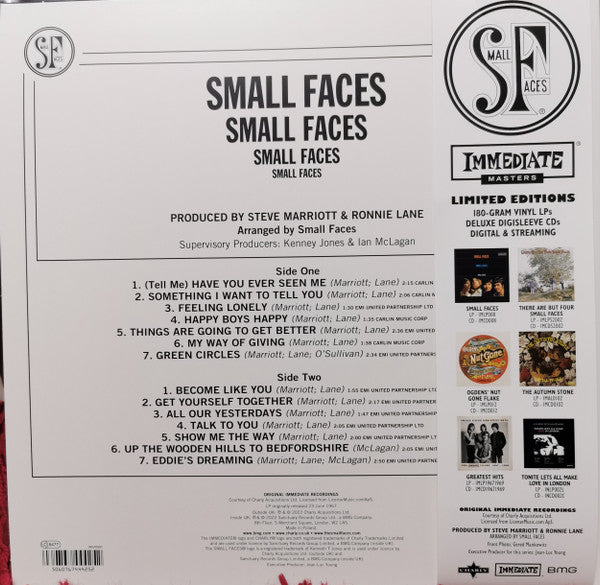 Small Faces – Small Faces (1967) - New LP Record 2023 Immediate Charly White Vinyl & OBI - Psychedelic Rock / Mod - Shuga Records