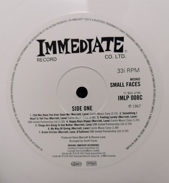 Small Faces – Small Faces (1967) - New LP Record 2023 Immediate Charly White Vinyl & OBI - Psychedelic Rock / Mod - Shuga Records