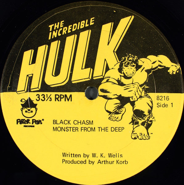 Unknown Artist – The Incredible Hulk - VG+ LP Record 1978 Peter Pan USA Vinyl - Story / Children's - Shuga Records