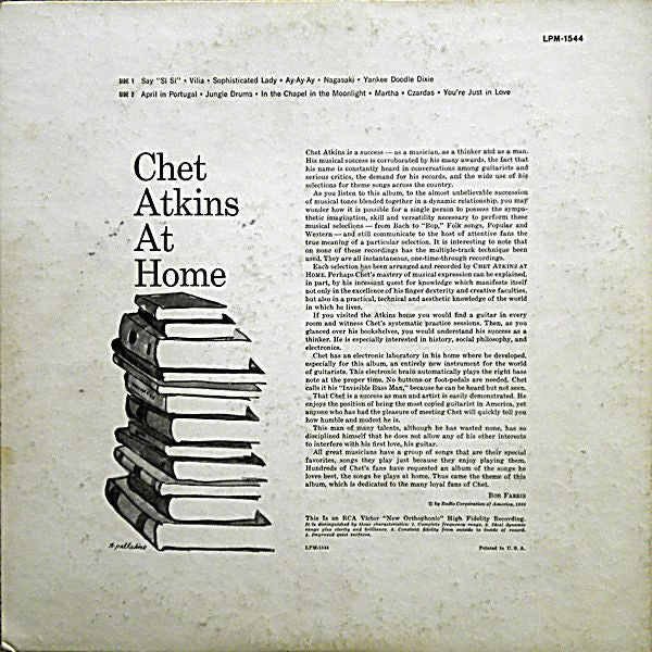 Chet Atkins – Chet Atkins At Home - VG+ LP Record 1958 RCA USA Mono Vinyl - Country / Folk - Shuga Records