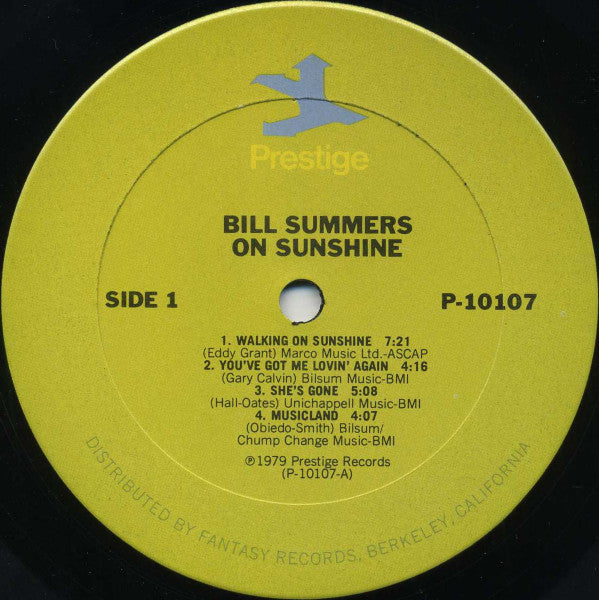 Bill Summers And Summers Heat - Tech No Bop - VG+ LP Record 1979 Prestige USA Vinyl - Soul / Jazz / Disco - Shuga Records