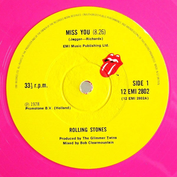 The Rolling Stones - Miss You / Faraway Eyes - VG+ 12" EP Record 1978 Rolling Stones Records UK Original Pink Vinyl - Classic Rock / Disco - Shuga Records
