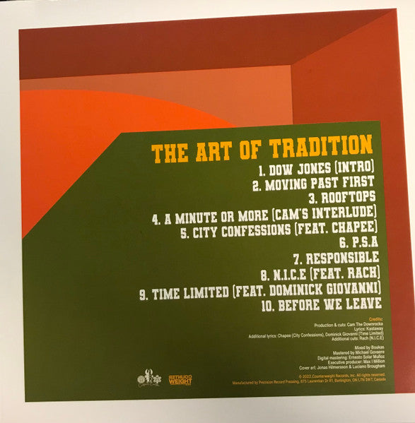 Kastaway and Cam The Downrocka - The Art of Tradition - New LP Record 2022 Counter Weight USA Orange Vinyl - Chicago Hip Hop / Conscious - Shuga Records