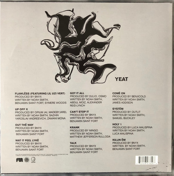 Yeat - Lyfë - New LP Record 2022 Field Trip TwizzyRich Geffen Translucent Smoke Vinyl - Hip Hop / Trap - Shuga Records
