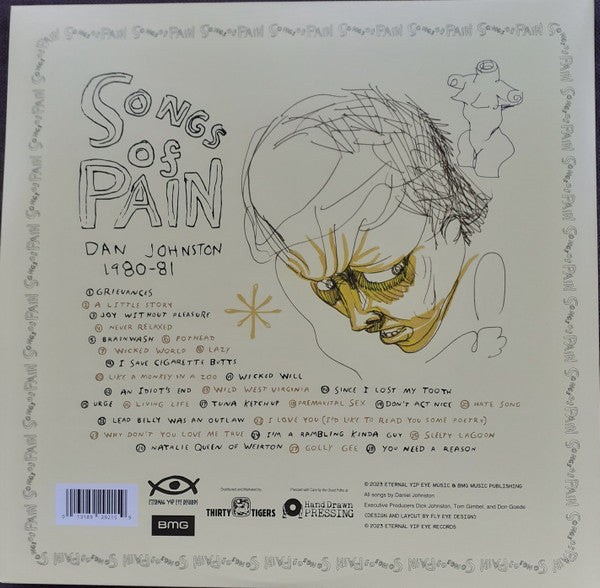 Daniel Johnston - Songs Of Pain (Dan Johnston 1980-81) (1988) - New 2 LP Record 2023 Eternal Yip Eye Vinyl & Booklet - Rock / Lo-Fi - Shuga Records