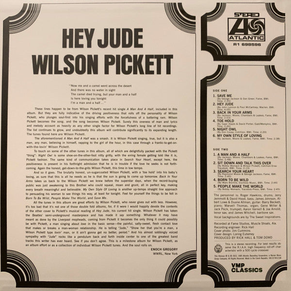 Wilson Pickett - Hey Jude (1969) - Mint- LP Record 2023 Atlantic Vinyl Me Please Club 180 gram Vinyl - Soul / Funk / R&B - Shuga Records