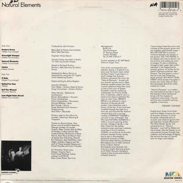 Acoustic Alchemy - Natural Elements - VG+ LP Record 1988 MCA USA Vinyl - Jazz / New Age - Shuga Records