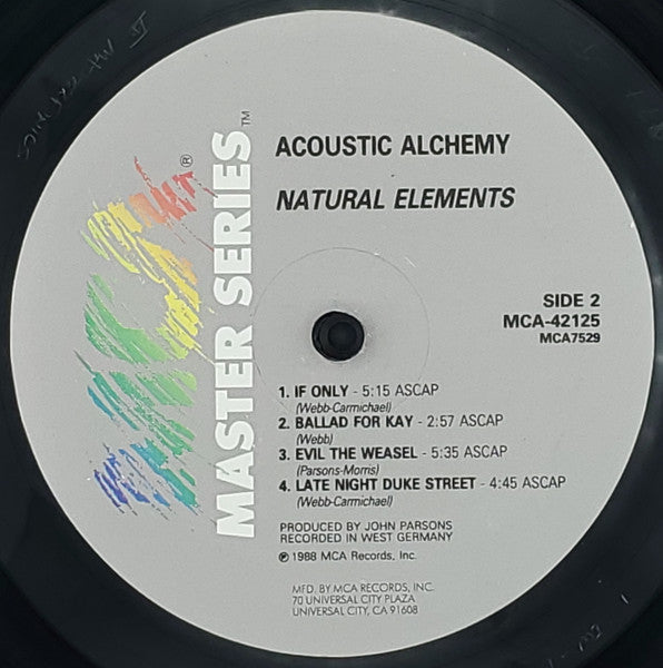 Acoustic Alchemy - Natural Elements - VG+ LP Record 1988 MCA USA Vinyl - Jazz / New Age - Shuga Records