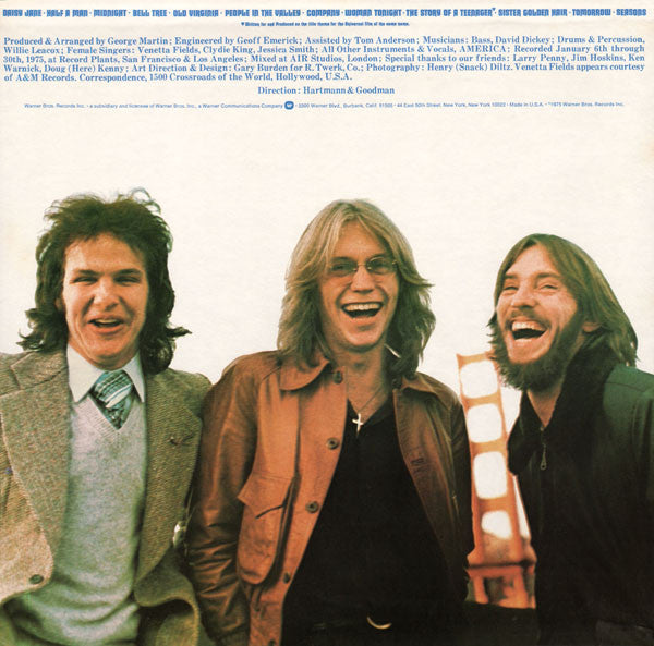 America - Hearts - VG+ LP Record 1975 Warner USA Vinyl & Hype Sticker -Pop Rock / Soft Rock - Shuga Records