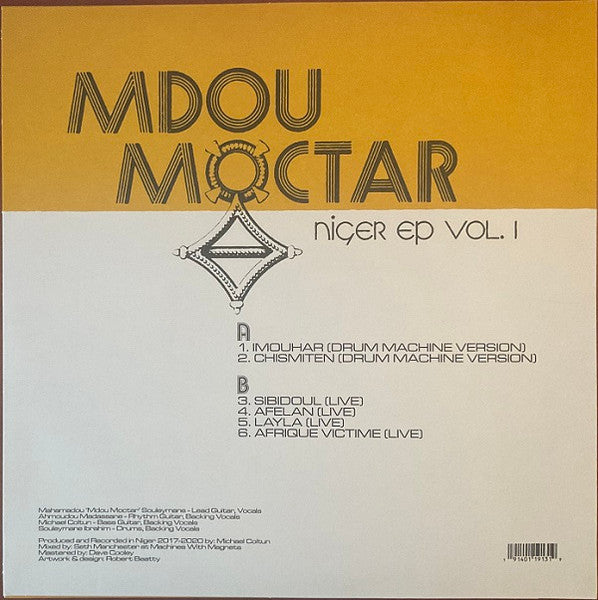 Signed Autographed - Mdou Moctar – Niger EP Vol. 1 - New EP Record 2023 Matador Yellow Vinyl - African Rock / Tuareg / Psychedelic Rock - Shuga Records