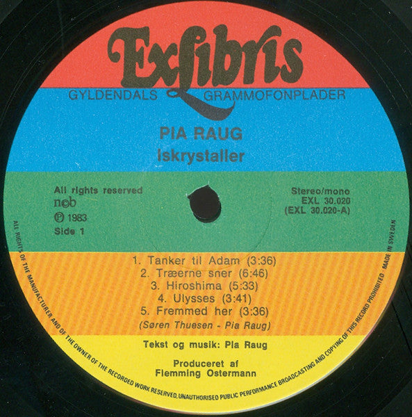 Pia Raug - Iskrystaller - VG+ LP Record 1983 Denmark Original Vinyl - Pop Rock / Folk Rock - Shuga Records