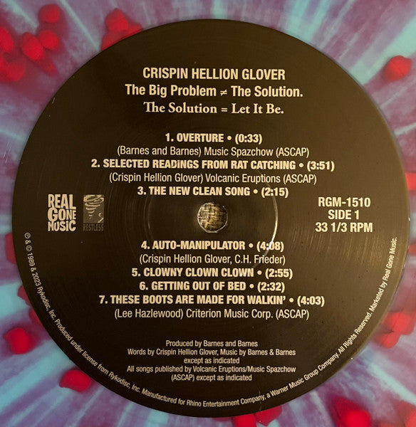 Crispin Hellion Glover - The Big Problem The Solution Let It Be (1989) - New LP Record Store Day 2023 Restless Real Gone RSD Light Blue with Crimson "Clowny Clown Clown" Splatter Vinyl & Poster - Alternative Rock / Spoken Word / Avantgarde - Shuga Records