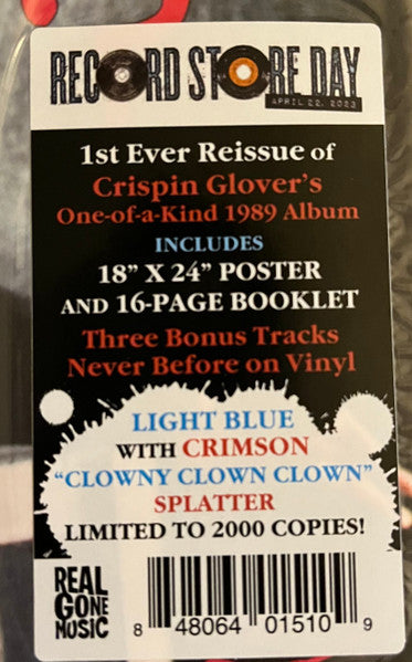 Crispin Hellion Glover - The Big Problem The Solution Let It Be (1989) - New LP Record Store Day 2023 Restless Real Gone RSD Light Blue with Crimson "Clowny Clown Clown" Splatter Vinyl & Poster - Alternative Rock / Spoken Word / Avantgarde - Shuga Records