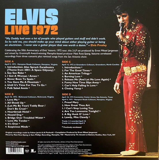 Elvis Presley - Elvis 1972 (1972) - New 2 LP Record 2023 Sony Legacy Vinyl - Pop / Rock - Shuga Records