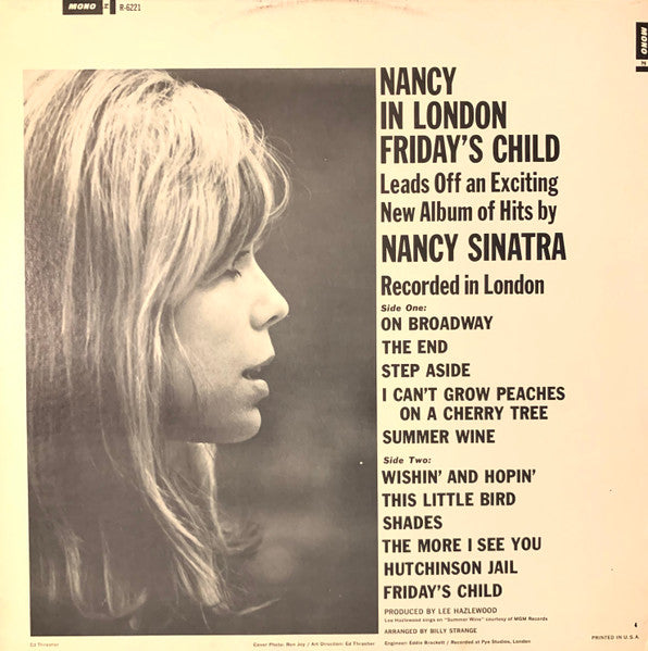 Nancy Sinatra - Nancy In London - VG+ LP Record 1966 Reprise USA Mono Vinyl - Pop / Lounge / Country - Shuga Records