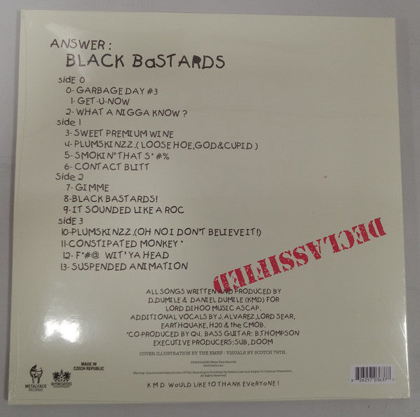 KMD - Bl_ck B_st_rds (1994) - New 2 LP Record 2023 Rhymesayers / Metal Face Red Vinyl - Hip Hop - Shuga Records