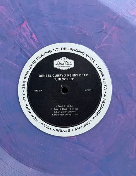 Denzel Curry X Kenny Beats - Unlocked (2020) - Mint- LP Record 2023 Loma Vista Purple Haze Vinyl - Hip Hop - Shuga Records