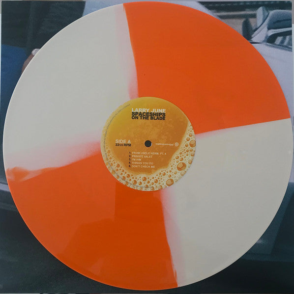 Larry June - Spaceships on the Blade (2022) - Mint- (VG cover) 2 LP 2025 Empire TFM Freeminded Orange & Cream Quad Vinyl - Hip Hop