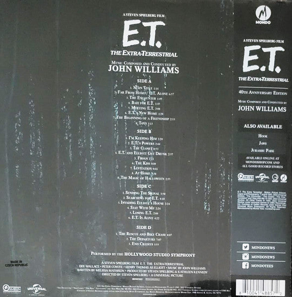 John Williams – E.T. The Extra-Terrestrial (40th Anniversary Edition)(1982) - 2 New LP Record 2023 Mondo 180 gram Vinyl - Soundtrack / Score - Shuga Records
