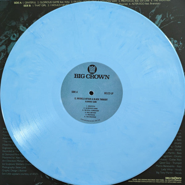 El Michels Affair & Black Thought - Glorious Game - Mint- LP Record 2022 Big Crown Sky High Blue Vinyl - Soul / Funk - Shuga Records