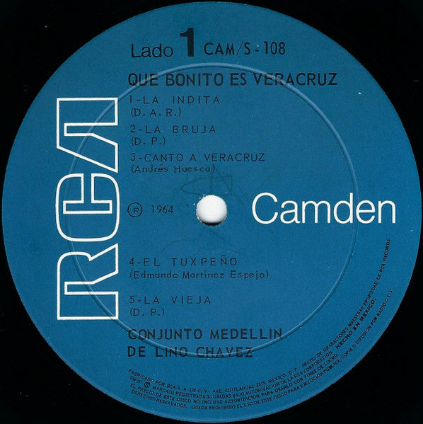 Conjunto Medellin de Lino Chavez - Que Lindo Es Veracruz - Mint- LP Record 1964 RCA Camden Mexico Vinyl - Latin - Shuga Records