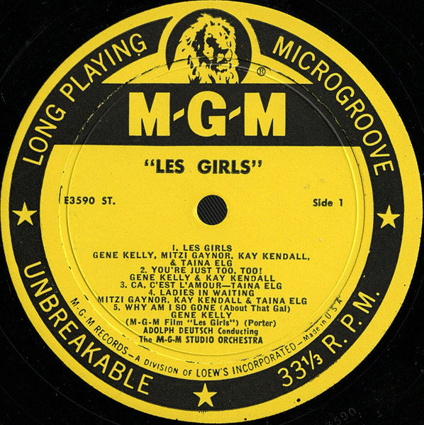 Various - Les Girls - VG+ LP Record 1957 MGM USA Original Vinyl - Soundtrack - Shuga Records