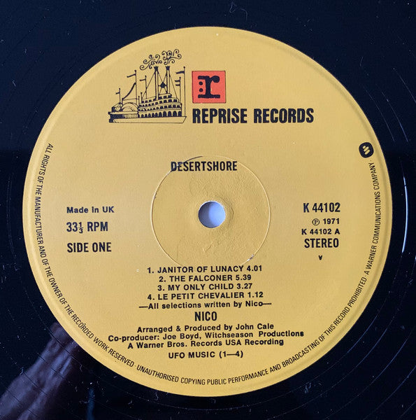 Nico - Desertshore (1970) - Mint- (VG cover) LP Record 1972 Reprise UK Vinyl & Textured Cover - Psychedelic Rock / Avantgarde / Experimental - Shuga Records