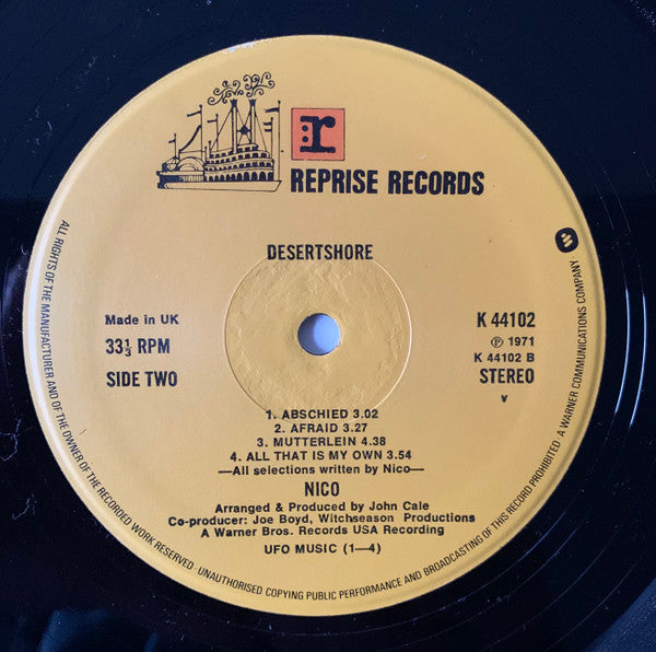 Nico - Desertshore (1970) - Mint- (VG cover) LP Record 1972 Reprise UK Vinyl & Textured Cover - Psychedelic Rock / Avantgarde / Experimental - Shuga Records