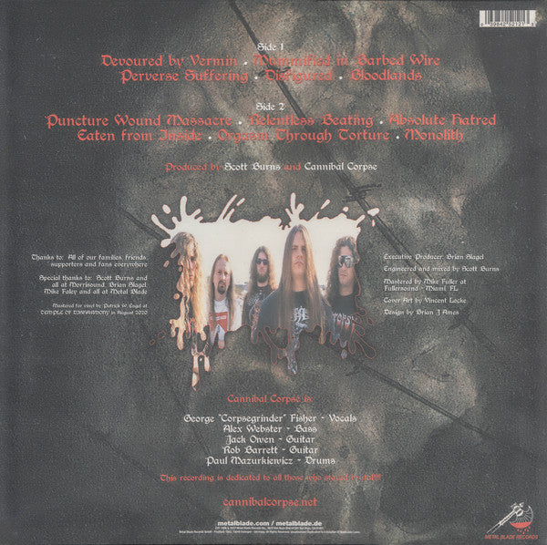 Cannibal Corpse - Vile (1996) - New (Opened to verify Color) LP Record 2023 Metal Blade Silver w/ Red Splatter 180 Gram Vinyl, Poster, Insert & Download - Metal / Death Metal - Shuga Records