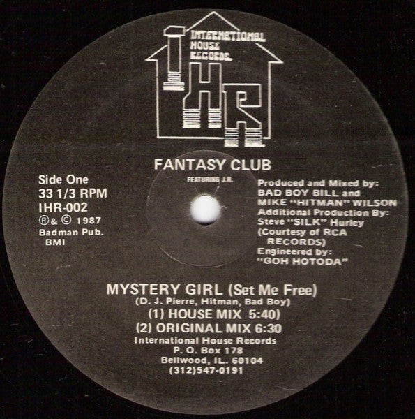 Fantasy Club - Mystery Girl (Set Me Free) - VG 12" Single Record 1987 USA Vinyl - Chicago House / Acid House - Shuga Records