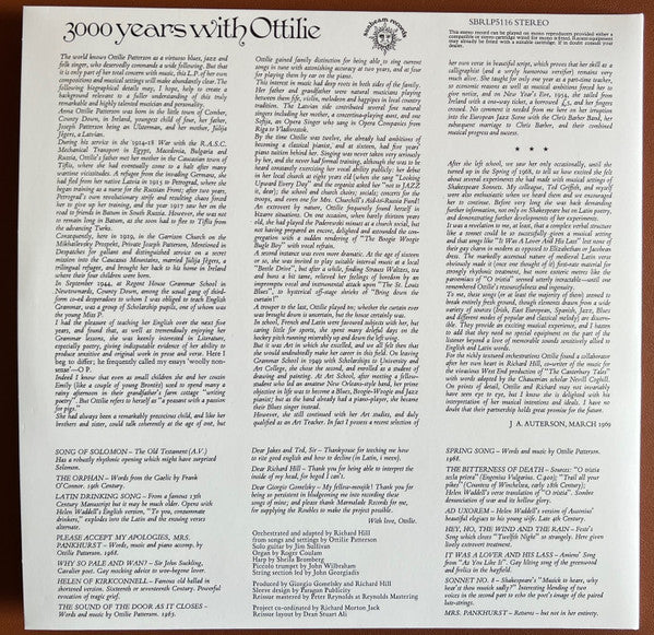 Ottilie Patterson - 3000 Years With Ottilie (1969) - New LP Record Store Day 2023 Sunbeam UK RSD Vinyl, Postcard & 7" Single - Folk / Music Hall - Shuga Records