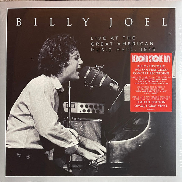 Billy Joel - Live At The Great American Music Hall, 1975 - New LP Record Store Day 2023 Columbia RSD Opaque Gray Vinyl - Classic Rock - Shuga Records