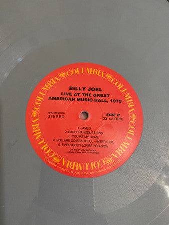 Billy Joel - Live At The Great American Music Hall, 1975 - New LP Record Store Day 2023 Columbia RSD Opaque Gray Vinyl - Classic Rock - Shuga Records