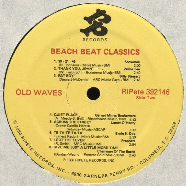 Various - Beach Beat Classics - VG+ LP Record 1980 Ripete USA Vinyl - Soul / Rhythm & Blues / Funk - Shuga Records