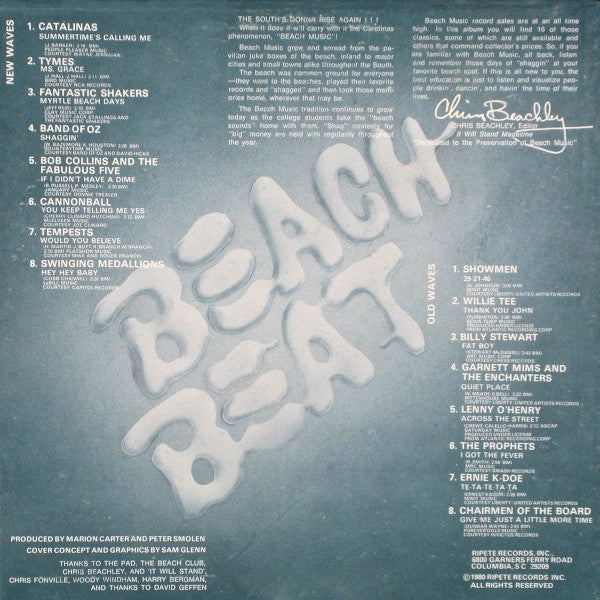 Various - Beach Beat Classics - VG+ LP Record 1980 Ripete USA Vinyl - Soul / Rhythm & Blues / Funk - Shuga Records