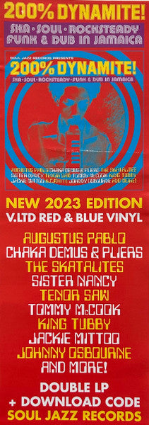 Various - 200% Dynamite! - New 2 LP Record Store Day 2023 Soul Jazz UK RSD Red & Blue Vinyl & Download - Reggae / Ska / Rocksteady / Dub / Roots / Dancehall - Shuga Records