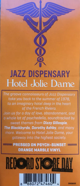 Various - Jazz Dispensary: Hotel Jolie Dame - New LP Record Store Day 2023 Craft Recordings RSD Psych-Sunset Orange Marble Vinyl - Jazz / Bossa Nova / Latin Jazz - Shuga Records