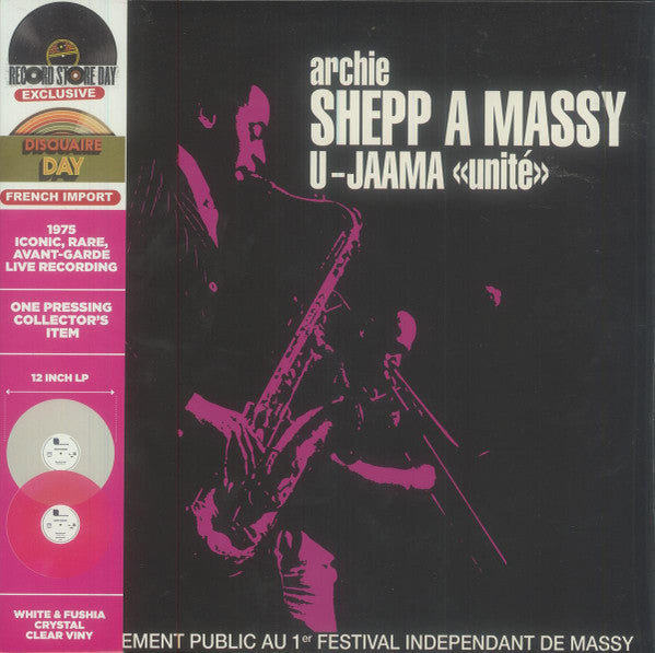 Archie Shepp - À Massy - U-Jaama "Unité" (1975) - New 2 LP Record Store Day 2023 LMLR UK RSD White & Fushia Crystal Clear - Jazz / Free Jazz / Avant-Garde Jazz - Shuga Records