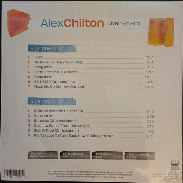 Alex Chilton - Live In Anvers (2004) - New EP Record Store Day 2023 BMG Bar/None RSD Sea Glass Vinyl - Garage Rock / Power Pop - Shuga Records