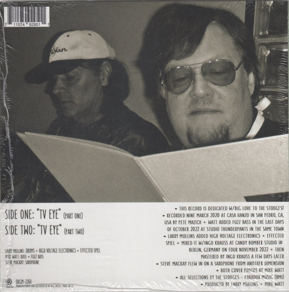 Larry Mullins + Mike Watt - TV Eye (Parts One + Two) - New 7" Single Record Store Day 2023 ORG Music RSD Vinyl - Alternative Rock / Punk - Shuga Records