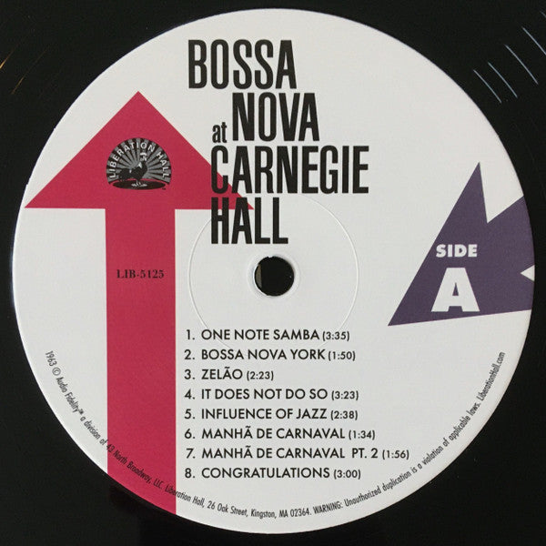 Various - Bossa Nova At Carnegie Hall 1962 (1963) - New LP Record Store Day 2023 Liberation Hall RSD 180 gram Vinyl - Jazz / Latin / Bossanova - Shuga Records