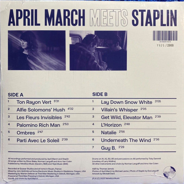 April March, Staplin – April March Meets Staplin - New LP Record Store Day 2023 Velvetica RSD Vinyl & Numbered - Pop / Rock - Shuga Records