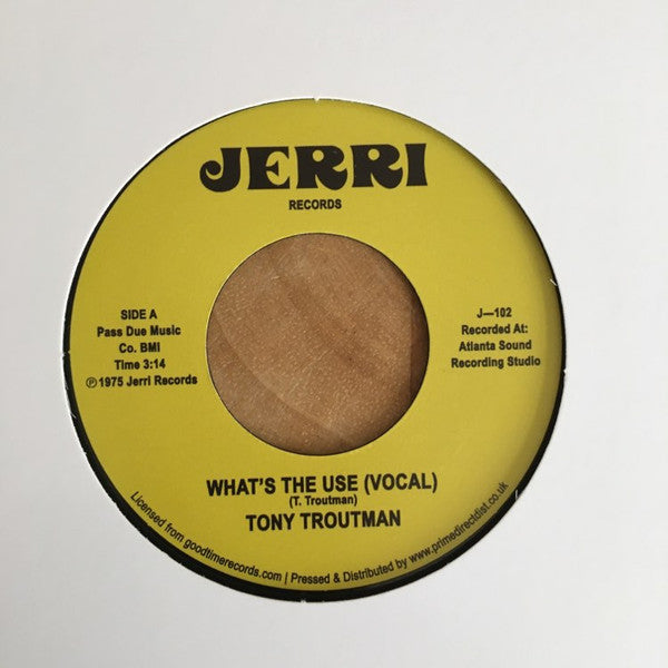 Tony Troutman - What's The Use (1977) - New 7" Single Record Store Day 2023 Jerri UK RSD Vinyl - Soul / Funk - Shuga Records