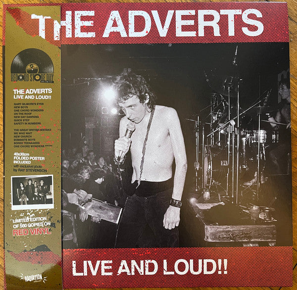 The Adverts - Live And Loud!! (1992) - New LP Record Store Day 2023 Radiation Reissues Italy RSD Red Vinyl - Punk Rock / Hardcore - Shuga Records