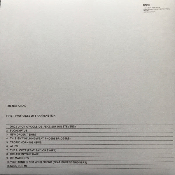 The National - First Two Pages of Frankenstein - Mint- LP Record 2023 4AD Red Vinyl - Indie Rock / Folk Rock - Shuga Records