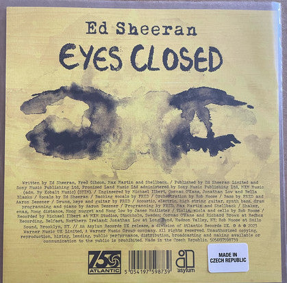 Ed Sheeran – Eyes Closed - New 7" Single Flexi-disc Record 2023 Atlantic Asylum Promo Vinyl - Indie Pop