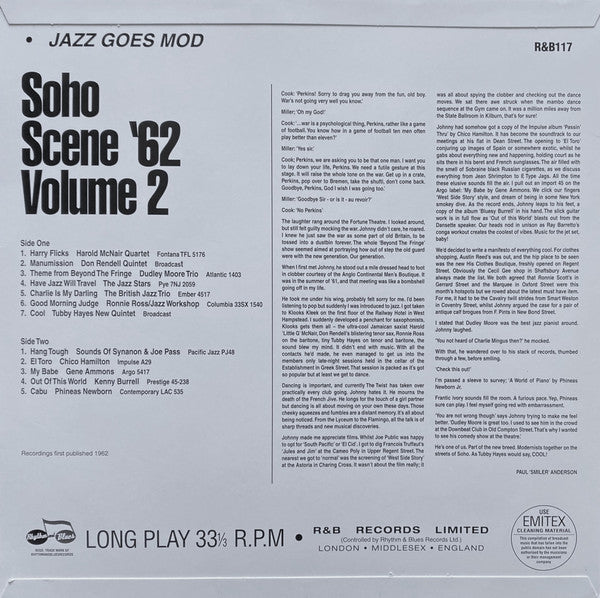 Various - Soho Scene '62 - Jazz Goes Mod Vol 2 - New LP Record Store Day 2023 Rhythm & Blues UK Vinyl - Jazz / Bop - Shuga Records