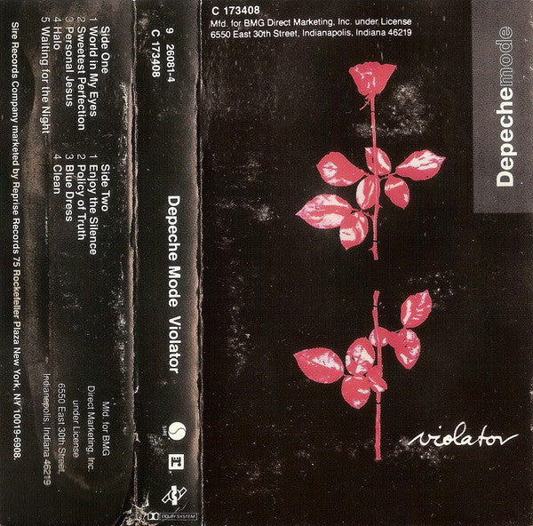 Depeche Mode - Violator - VG+ Cassette 1990 Sire Reprise Mute Tape Club Edition USA - Synth pop - Shuga Records